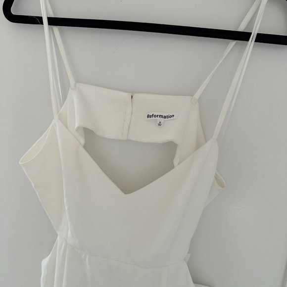 Reformation Astor A-line Maxi Dress Sz 8 Ivory Silk Chest and Back Cut-out - Picture 7 of 15